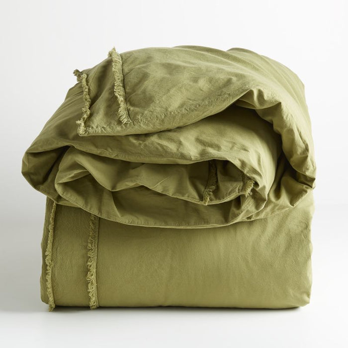 Washed Organic Cotton Fern King Pillow Sham - Crate and Barrel Philippines