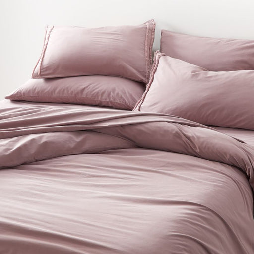 Organic Cotton Dusty Lilac King Duvet Cover - Crate and Barrel Philippines