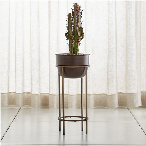 Wesley Medium Metal Planter With Stand - Crate and Barrel Philippines