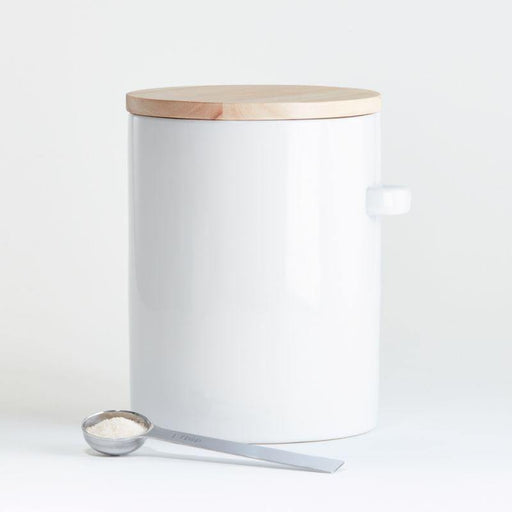 Large White Canister with Scoop - Crate and Barrel Philippines