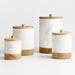 Extra-Large 5-Lb. White Marble Canister with Wood Lid