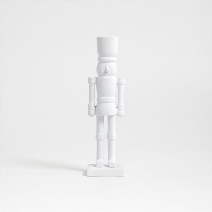 12" Matte White Christmas Nutcracker