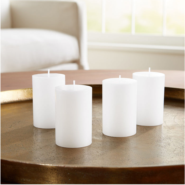 2"x3" White Pillar Candles, Set of 4