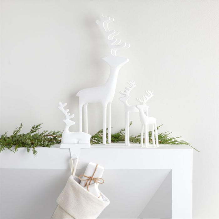 White Holiday Reindeer Decoration 10.5"