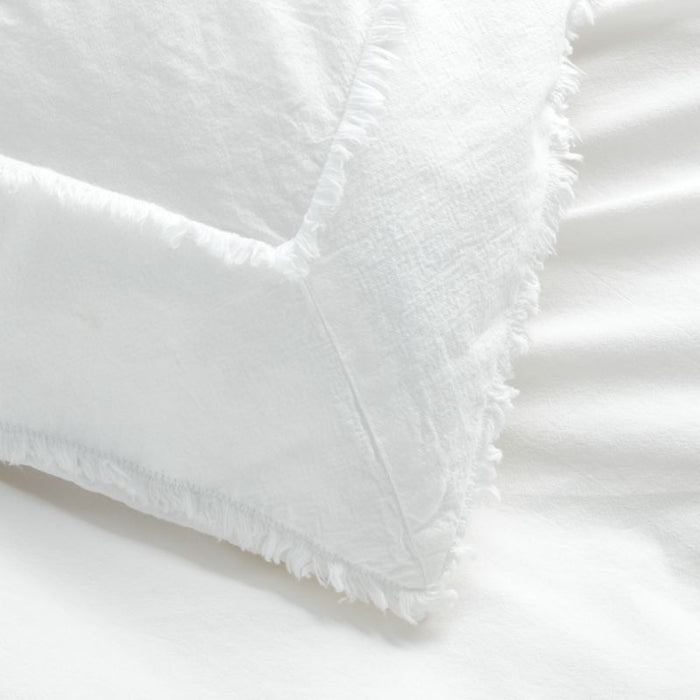 Favorite Washed Organic Cotton White Eyelash Standard Bed Pillow Sham