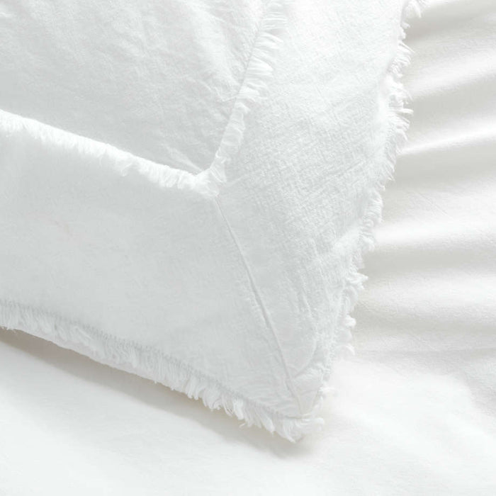 Organic Cotton White Eyelash Fringe King Duvet Cover