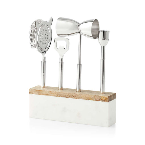 Wood and Marble Bar Tool Set