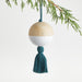 Wood Ball with Green Tassel Christmas Ornament