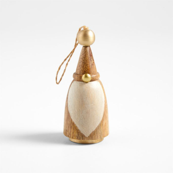Brass and Wood Gnome Christmas Tree Ornament