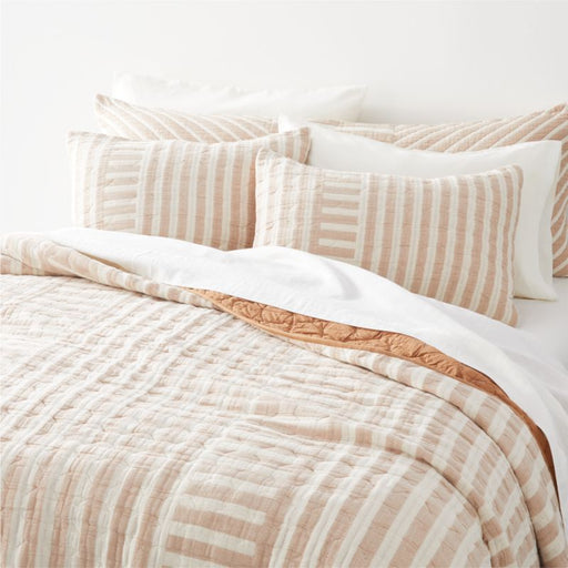 Yucatan Terracotta Stripe Euro Sham