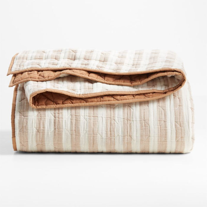 Yucatan Terracotta Stripe Euro Sham