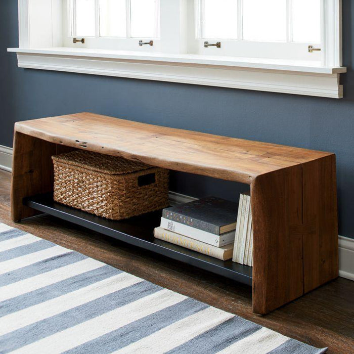 Yukon Natural Entryway Bench with Shelf - Crate and Barrel Philippines