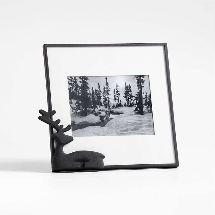 5x7 Zinc Holiday Reindeer Picture Frame
