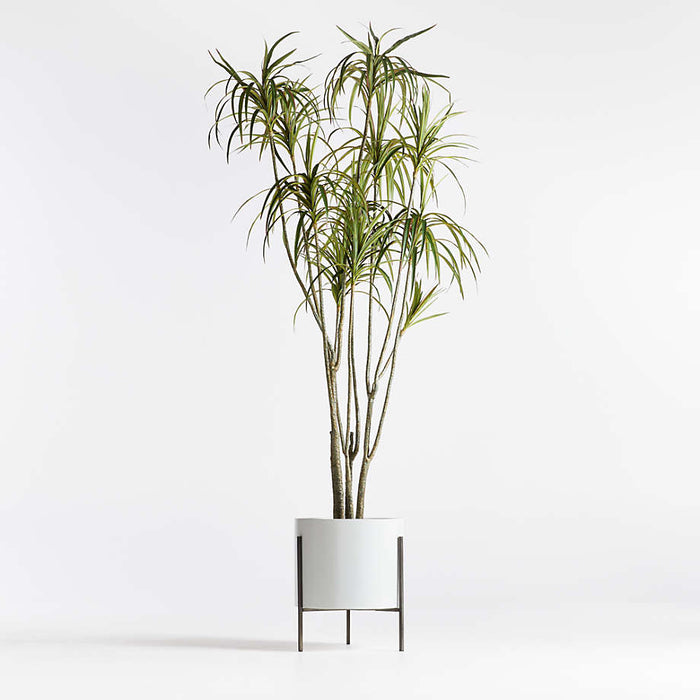 Dundee Indoor/Outdoor Low White Planter with Stand