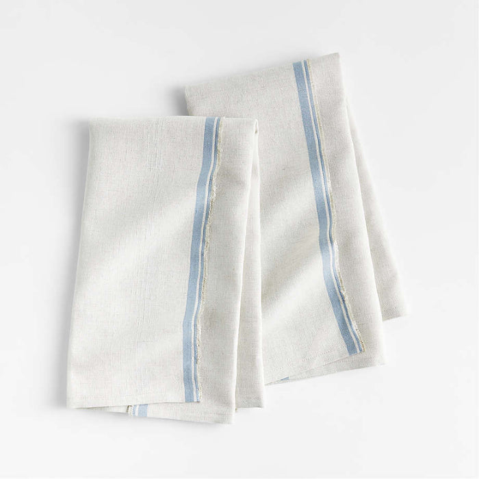 Clovis Blue Edge Cotton Dish Towels, Set of 2