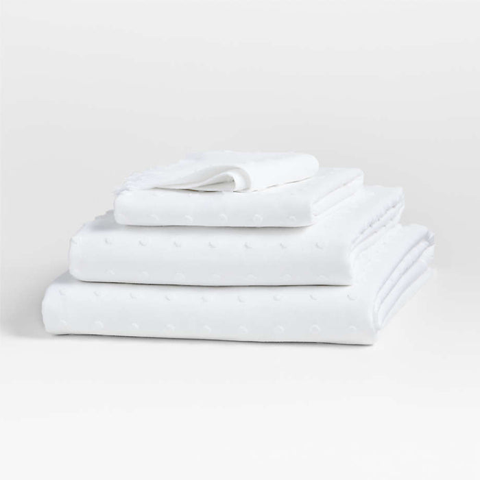 Dotty Organic White Washcloth