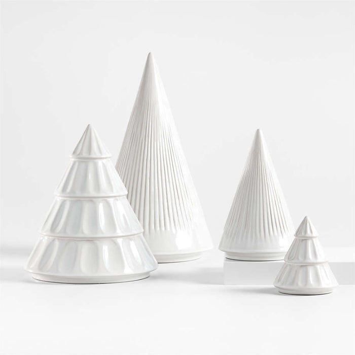 Dover Medium White Ceramic Christmas Tree 9"