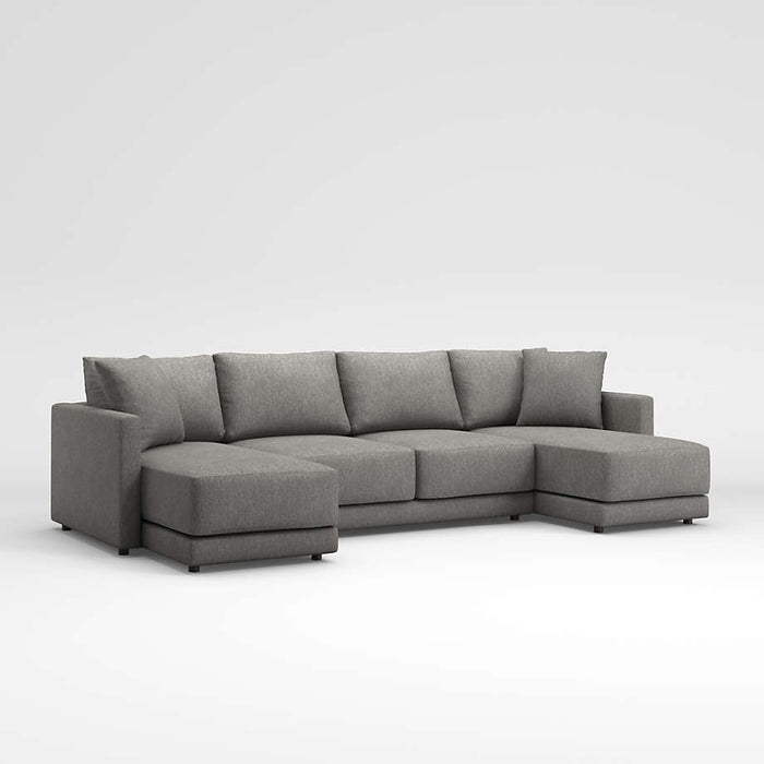 Gather Deep 3-Piece Double Chaise Sectional Sofa