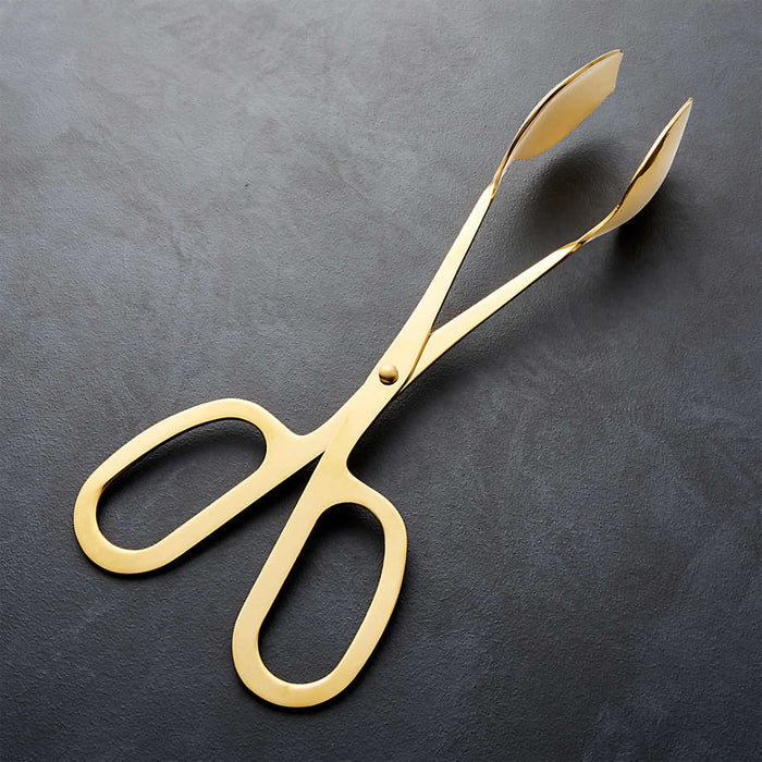 Gold Mini Scissor-Handled Serving Tongs