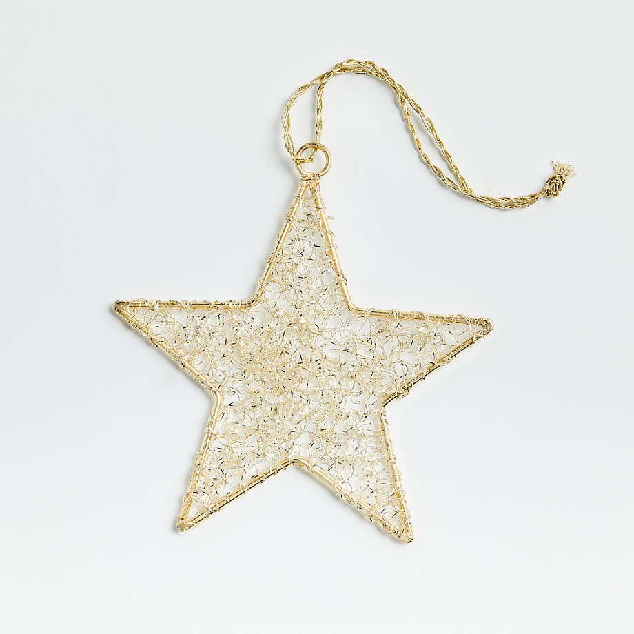 Gold Tinsel Star Christmas Tree Ornament Crate and Barrel Philippines