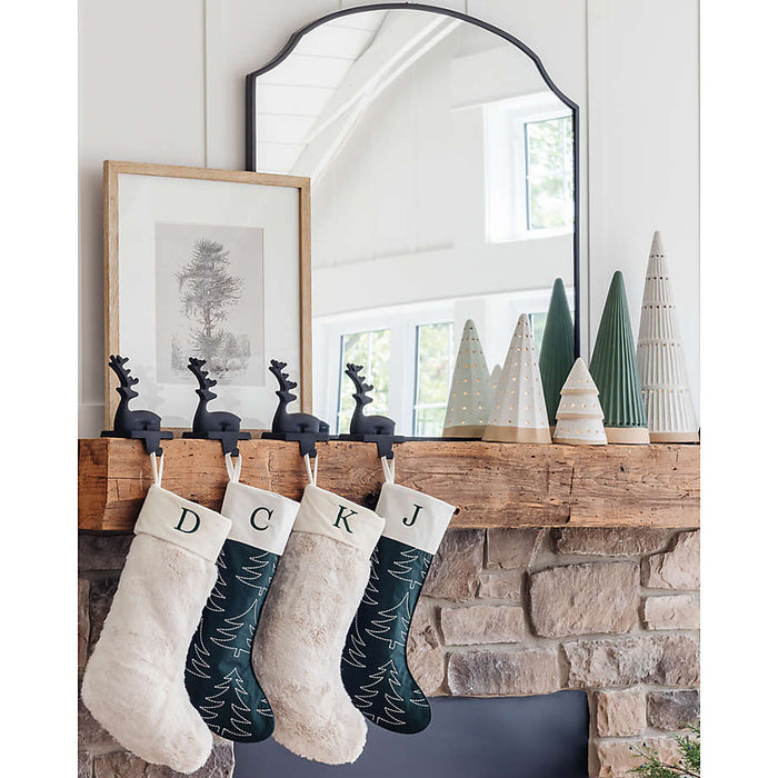 Zinc Sitting Reindeer Christmas Stocking Hook