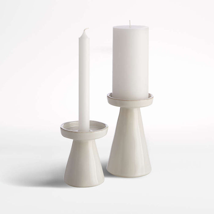 Marin White Large Taper/Pillar Candle Holder