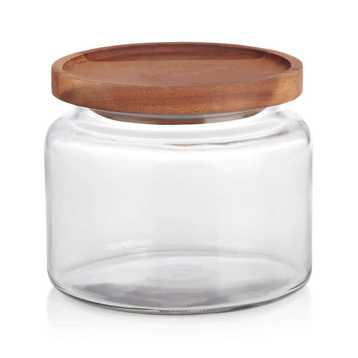 Montana 48 oz. Small Acacia and Glass Jar - Crate and Barrel Philippines