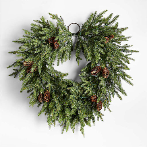 Faux Norway Spruce Pre-Lit LED Wreath 30"