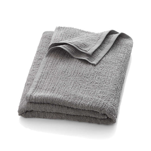 Ribbed Grey Bath Towel