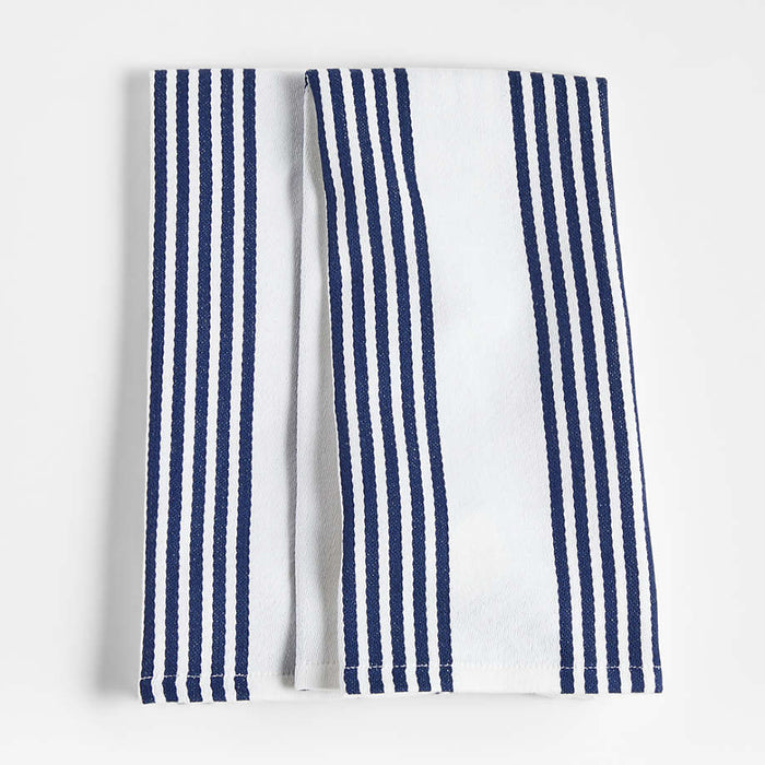 Cuisine Stripe Indigo Dish Towels, Set of 2
