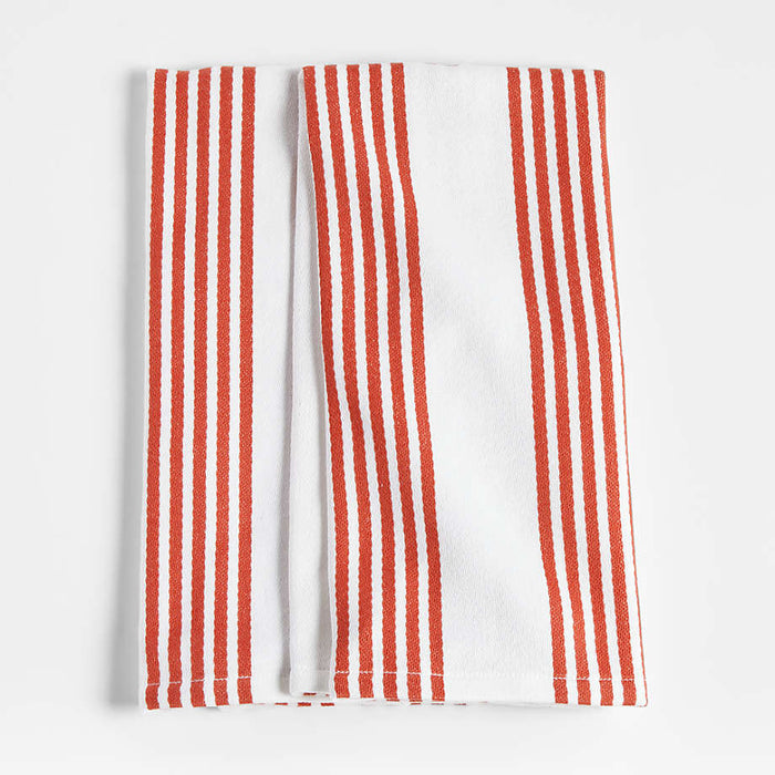 Cuisine Stripe Sienna Dish Towels, Set of 2