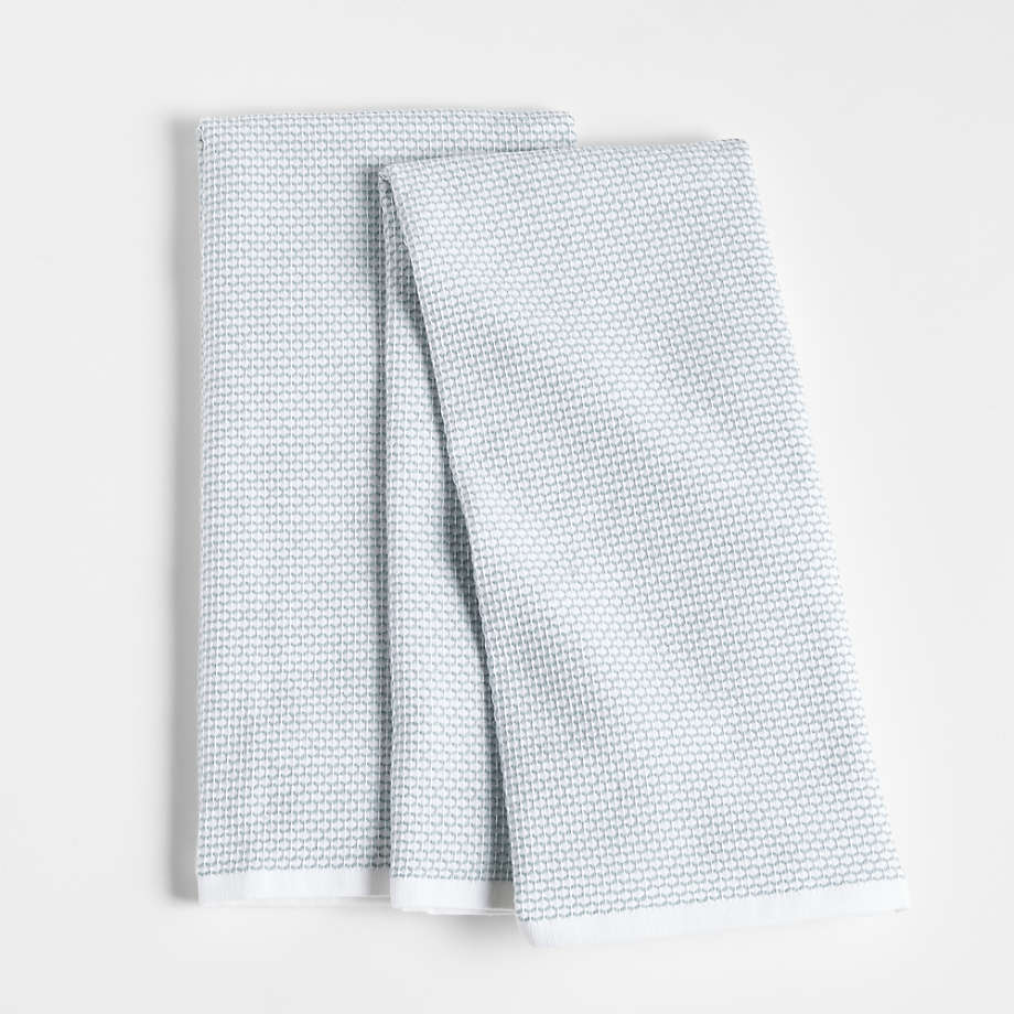 Textured Terry Blue Mist Dish Towels, Set of 2 Crate and Barrel