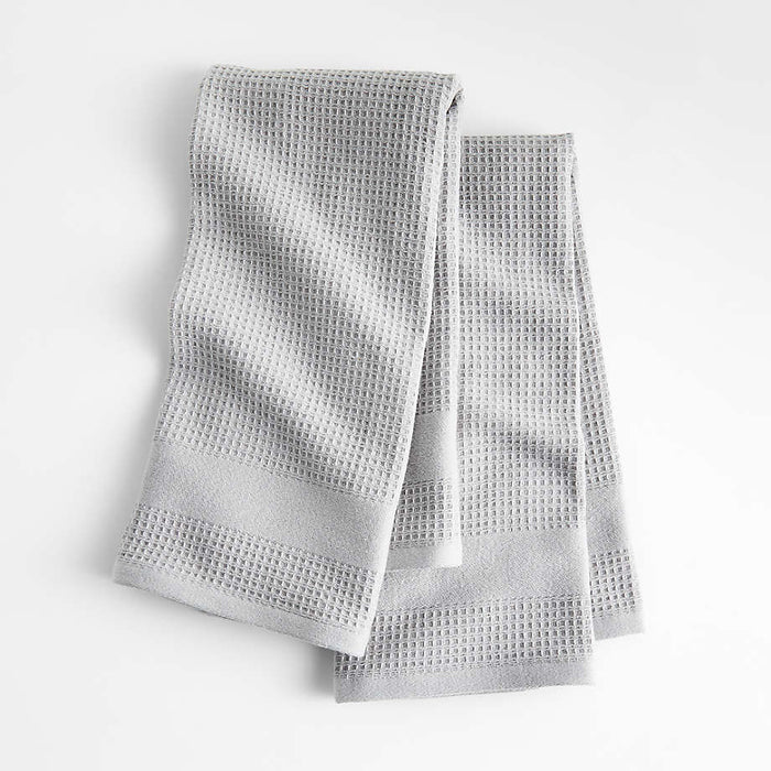 Waffle-Terry Alloy Grey Dish Towels, Set of 2