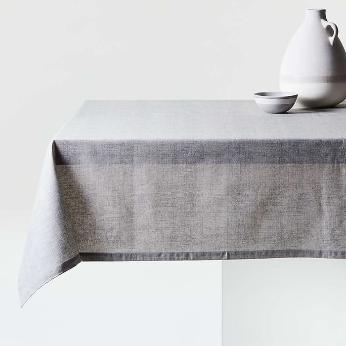 Shiloh 60"x90" Grey Easy-Care Tablecloth