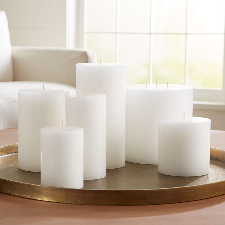 Unscented White Pillar Candles | Crate & Barrel Philippines | Crate and ...